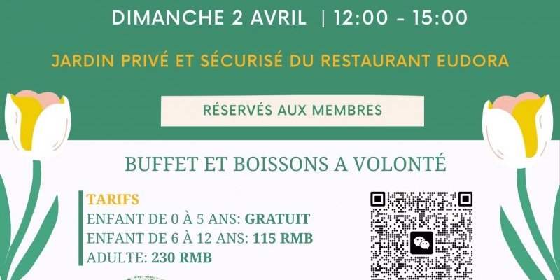 Déjeuner et chasse aux oeufs
